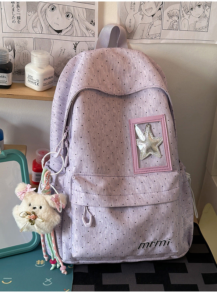 Lässiger Mehrfach-Taschen Schultasche mit transparentem Panel