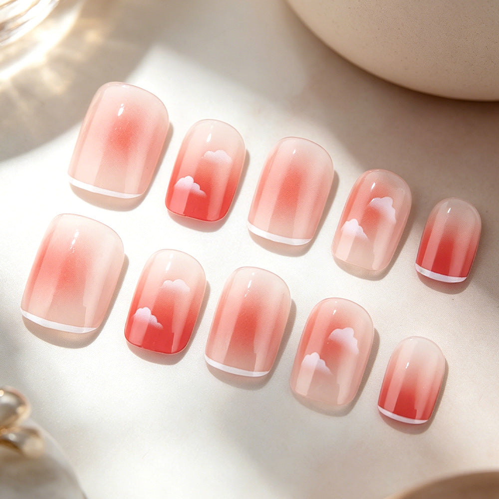 Ombre Cloud Design Press-On Nail Set Brehn