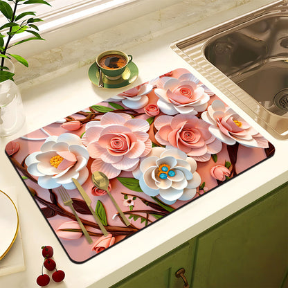 Blumenmuster Anti-Rutsch Küchenmatte