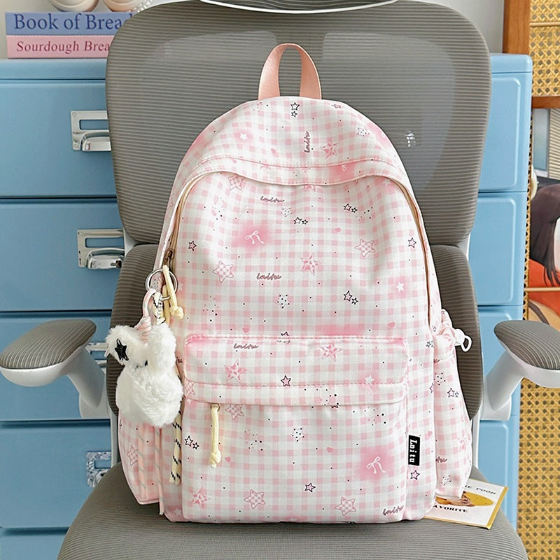 Stylische karierte Druck Rucksack Brehn
