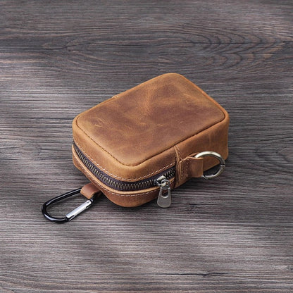 Leder Reißverschluss Schlüsselanhänger Tasche