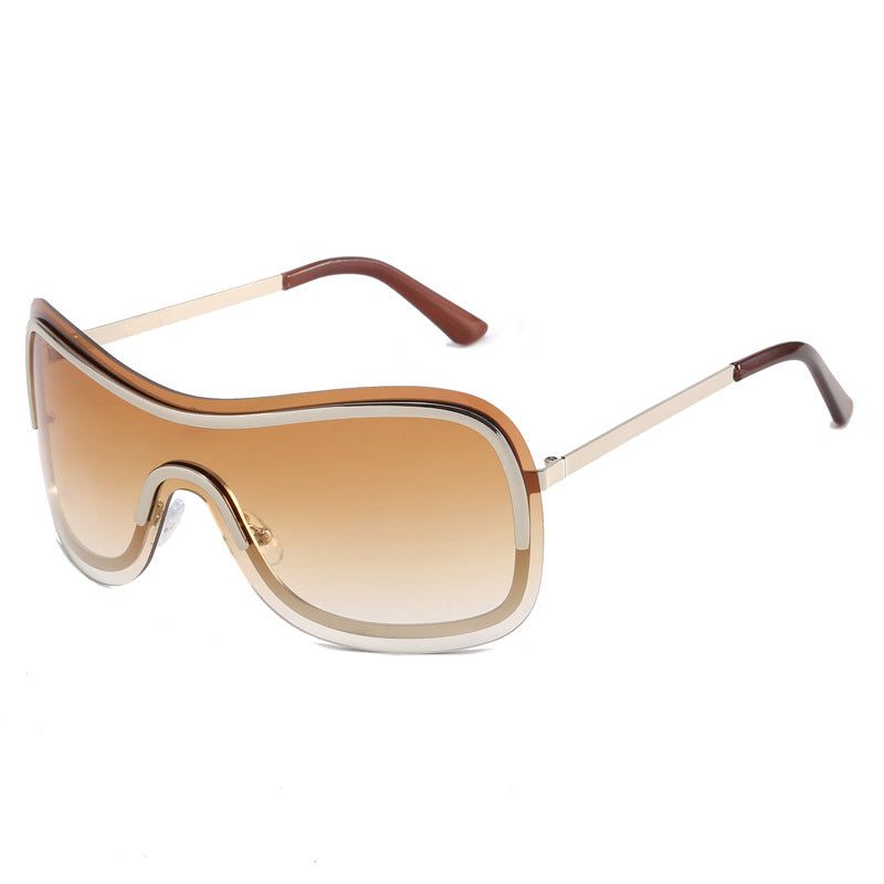 Damen große runde Sonnenbrille mit elegantem Metallrahmen Brehn