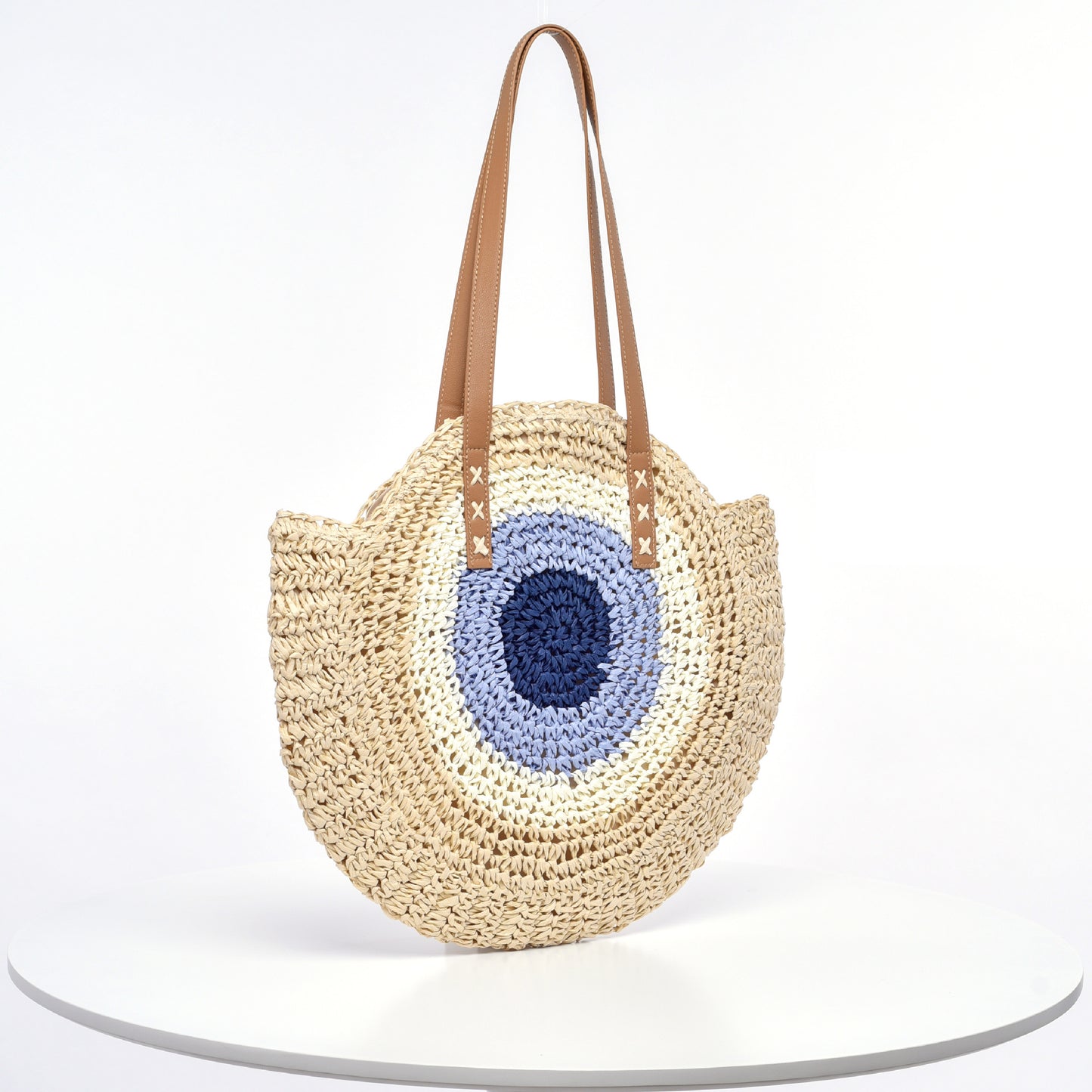 Handgefertigte Runde Basttasche Brehn