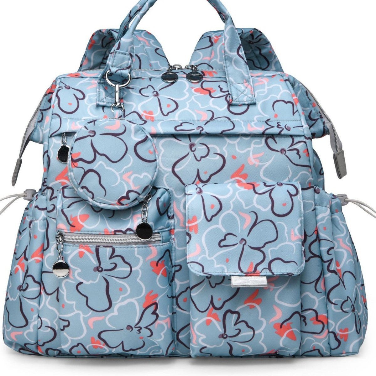 Multi-Taschen Blumen Design Rucksack Brehn