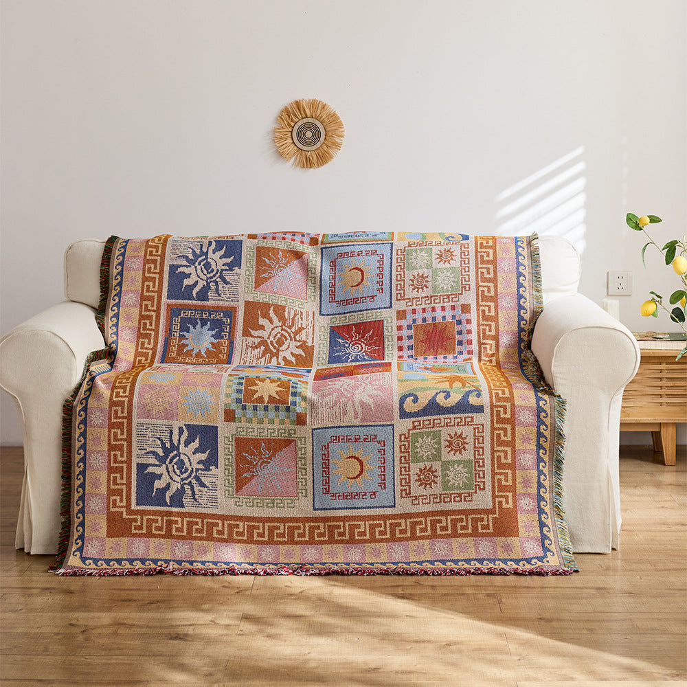Vintage-Style Dekorative Jacquard-Wurfdecke