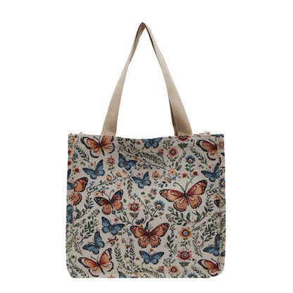 Blumenmuster Stoff Tragetasche