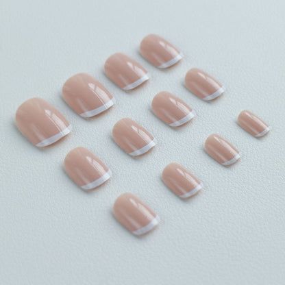 Elegante Französische Tip Gel Nagel Kunst Set