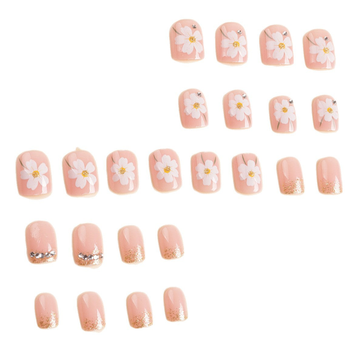 Blumenmuster Press-On Nagelkunst Tipps Brehn