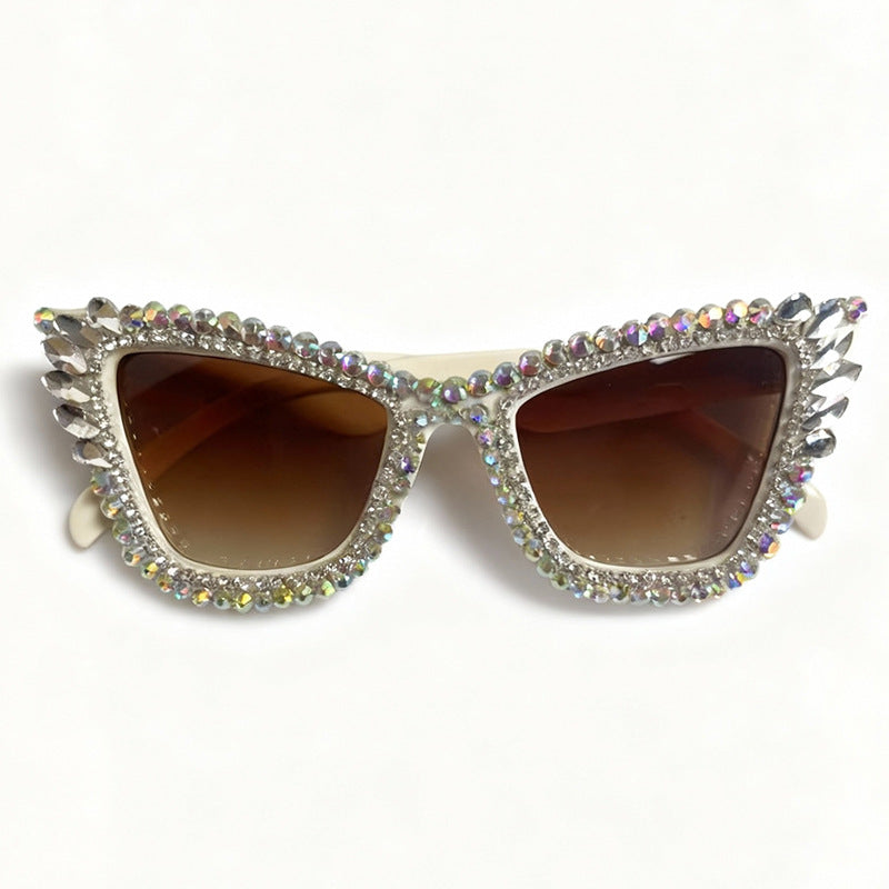 Rhinestone-betonte Katzenaugen-Sonnenbrille Brehn