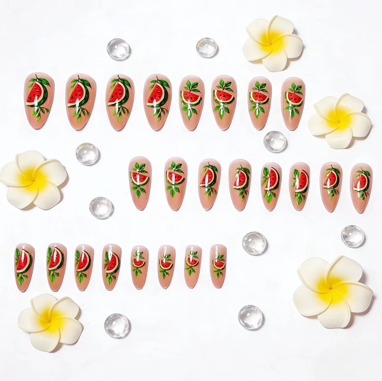 Kunstnägel mit Fröhlichem Melonenmotiv Brehn