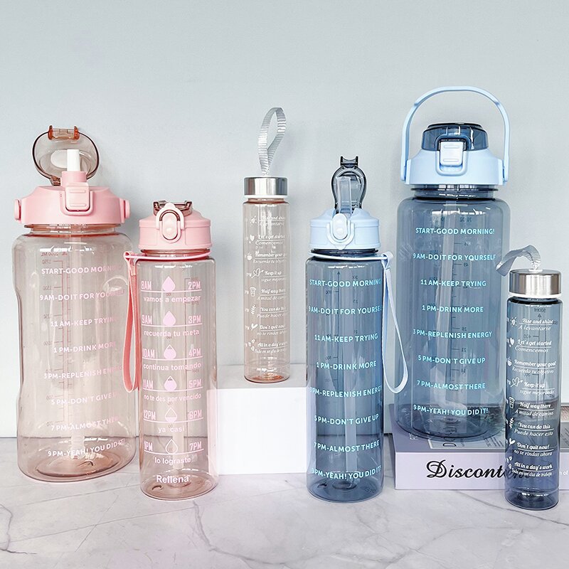 Damen Wasserflasche mit Motivationsdruck Brehn