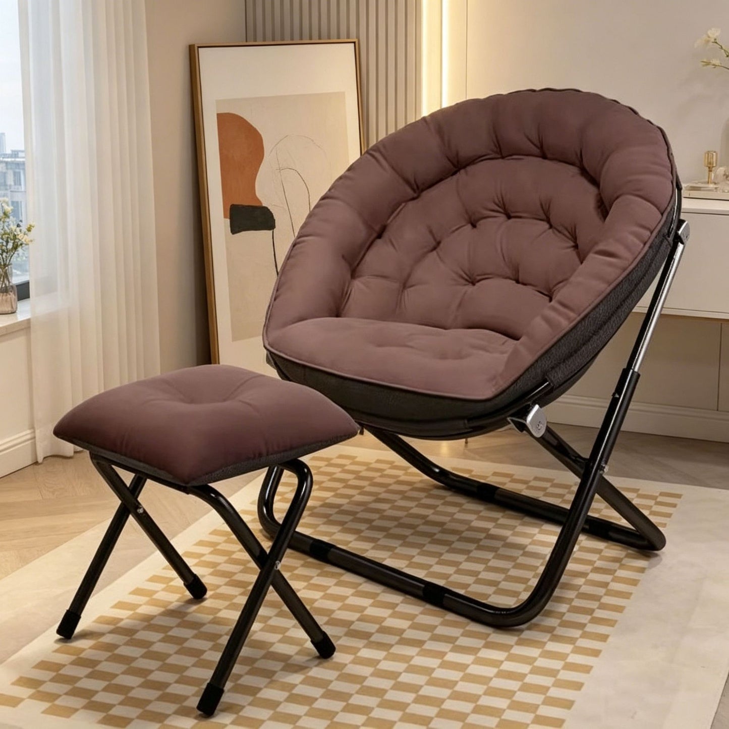 Damen Ergonomischer Loungesessel mit verstellbarem Fußstütze Brehn