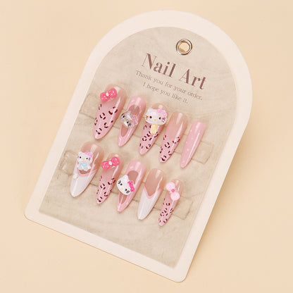 Elegante Lange Press-On Nägel Set mit Künstlerischen Spitzen Brehn