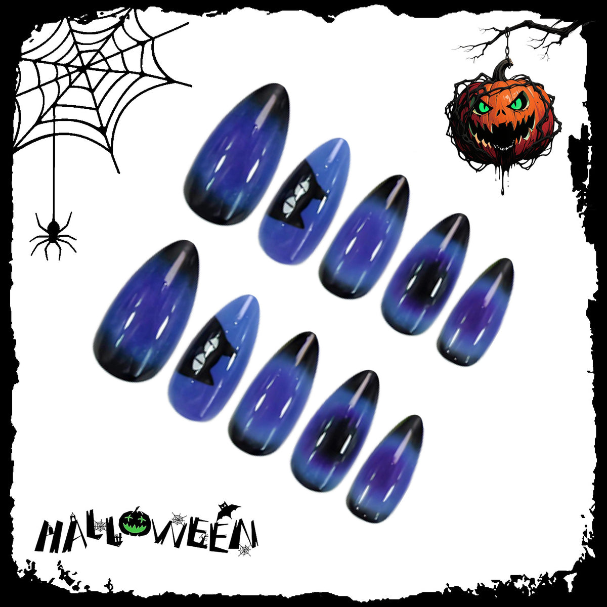 Kunstnagelset im Halloween-Stil Brehn