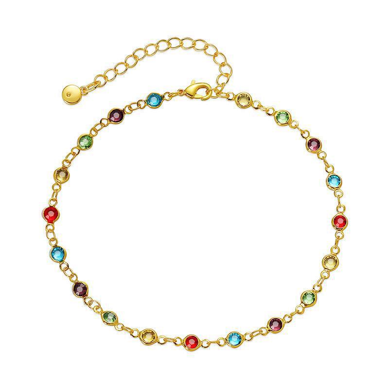 Bunte Edelstein Fußkette Brehn