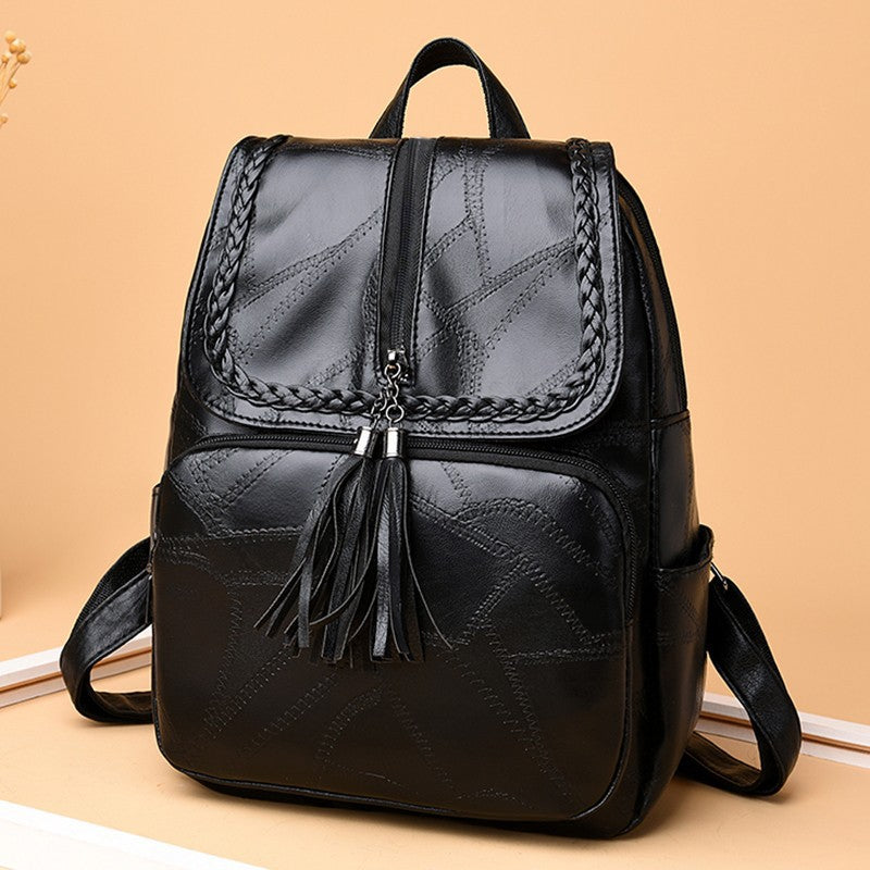 Chic Strukturierte Leder Rucksack Brehn