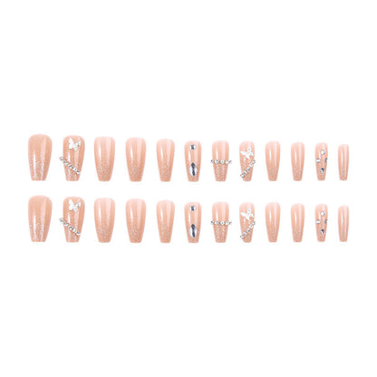Rhinestone- und Glitter-Press-On-Nagelspitzen
