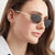 Damen stilvolle ovale Sonnenbrille mit eleganten Verzierungen Brehn