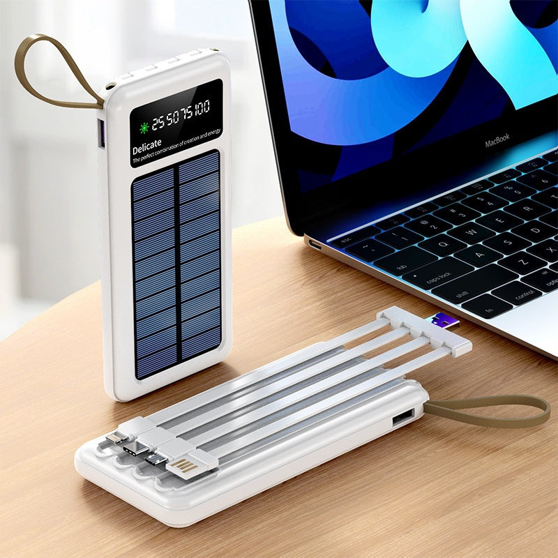 Solarbetriebene Powerbank mit digitaler Anzeige und innovativer Schnellladefunktion Brehn
