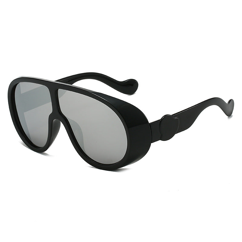Damen extravagante Sonnenbrille mit stylishem transparenten Rahmen Brehn