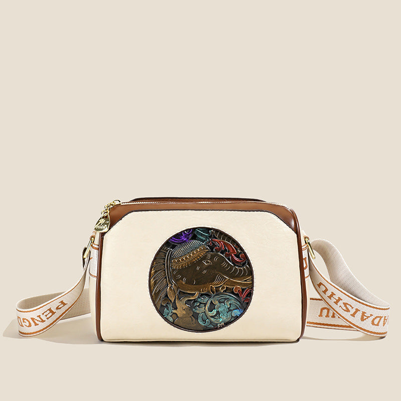Vintage-inspirierte Leder-Crossbody-Tasche Brehn
