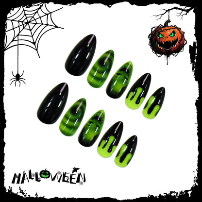 Kunstnägel Set mit gruseligen Halloween-Motiven Brehn
