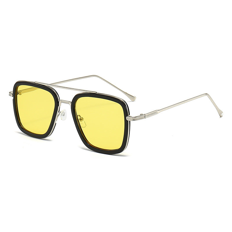 Damen modische quadratische Sonnenbrille mit metallischen Details Brehn