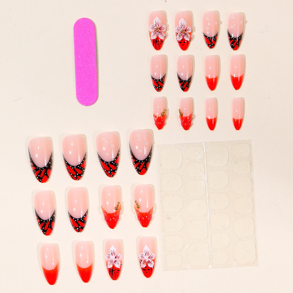 Künstlerisches Floral Flame Nail Art Set Brehn