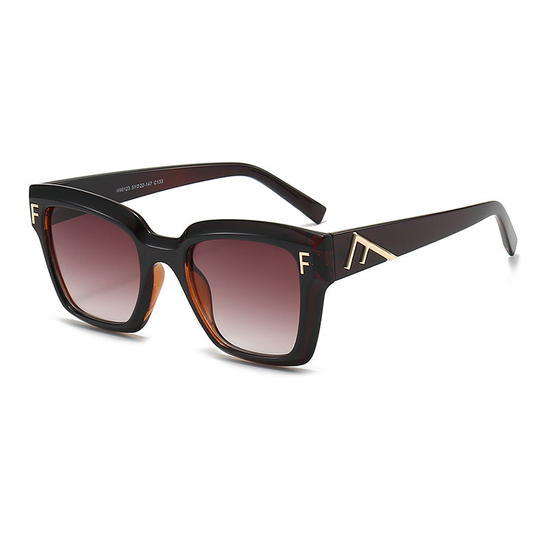Damen modische quadratische Sonnenbrille mit goldenen Details Brehn