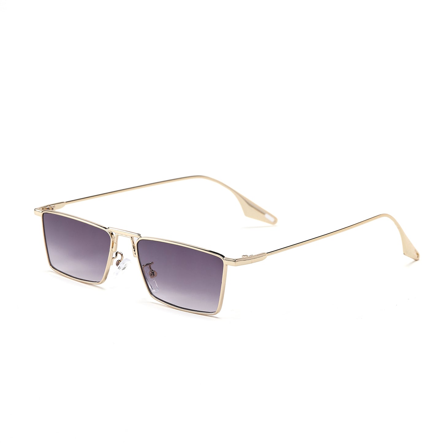 Damen elegante quadratische Sonnenbrille mit schmalem Metallrahmen und UV-Schutz Brehn
