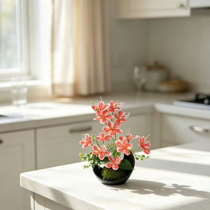 Lebensechte Blumenarrangements für die Innenausstellung