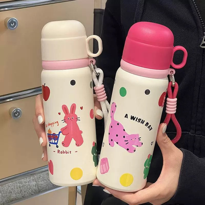 Damen Isolier-Trinkflasche mit sicherem Tragegriff und kreativem Tierdesign Brehn