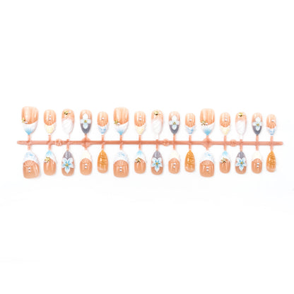 Floral Articulate Press-On Nail Set Brehn