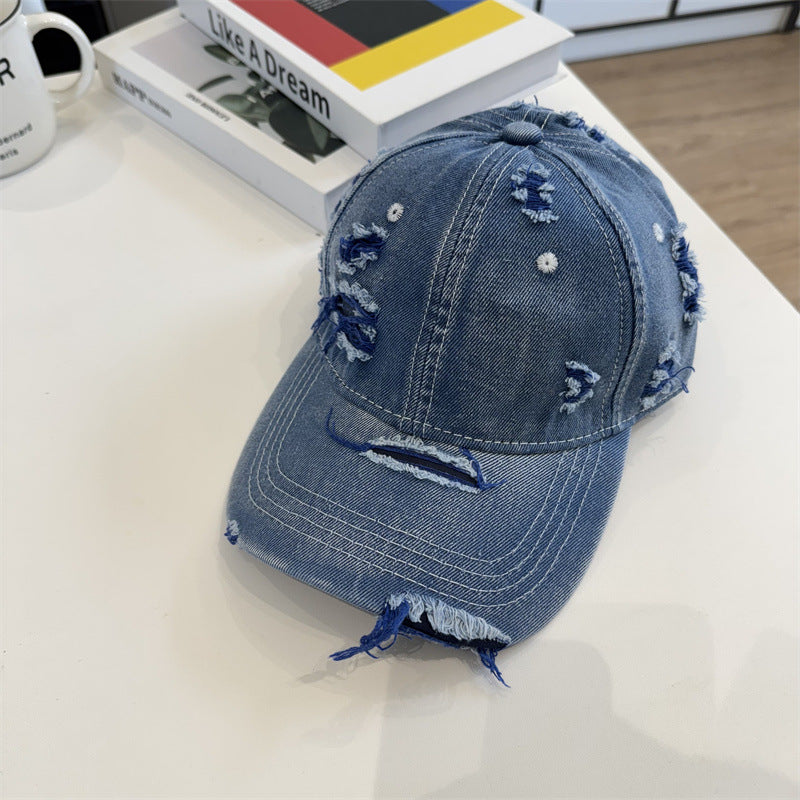 Damen Destroyed Denim Baseball Cap Brehn