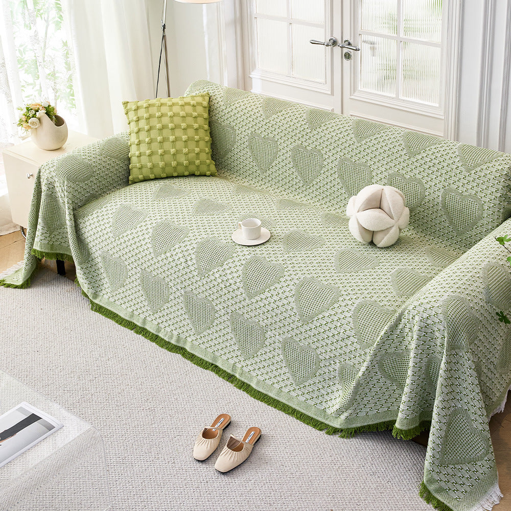 Gemütliche Herzmuster Sofa-Wurfdecke