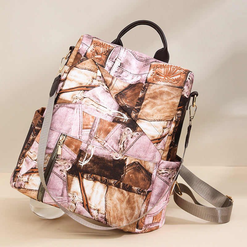 Künstlerischer Patchrk Stoff Rucksack Brehn