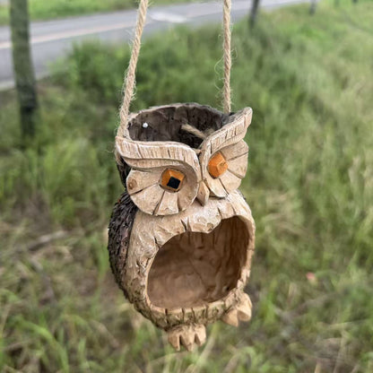 Holz Eule Vogelfutterspender Brehn