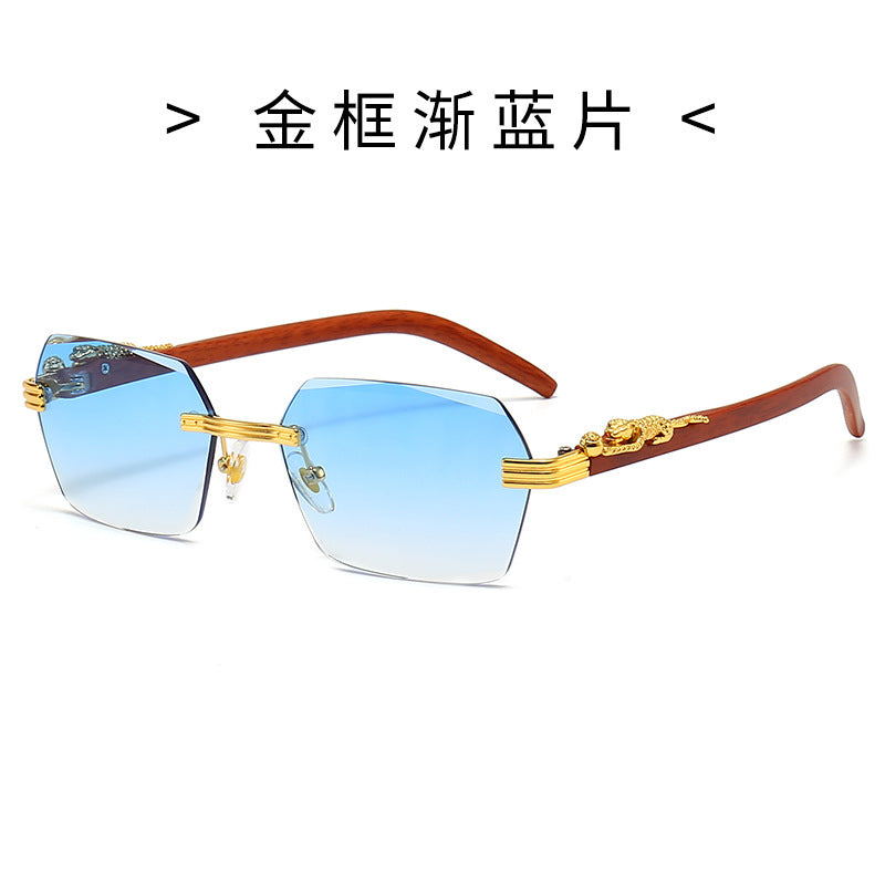 Damen Designer-Sonnenbrille mit kunstvollem Holzrahmen und eleganten Glaselementen Brehn