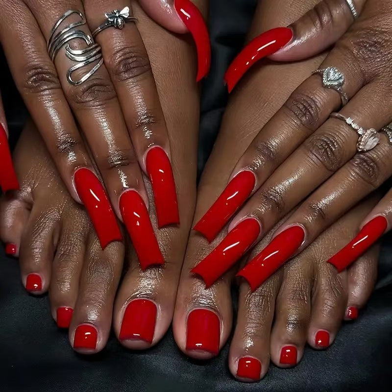 Glänzendes Langes Press-On Nagelset Brehn