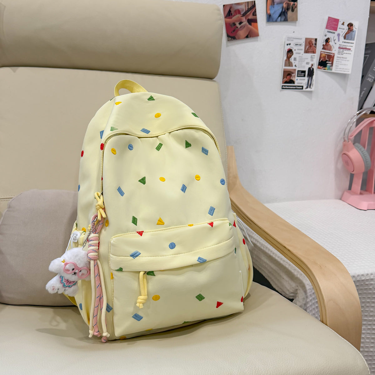 Stylische Mehrfarbige-Pünktchen-Rucksack Brehn