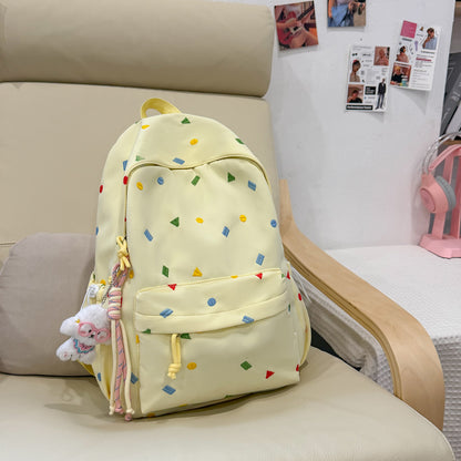 Stylische Mehrfarbige-Pünktchen-Rucksack Brehn