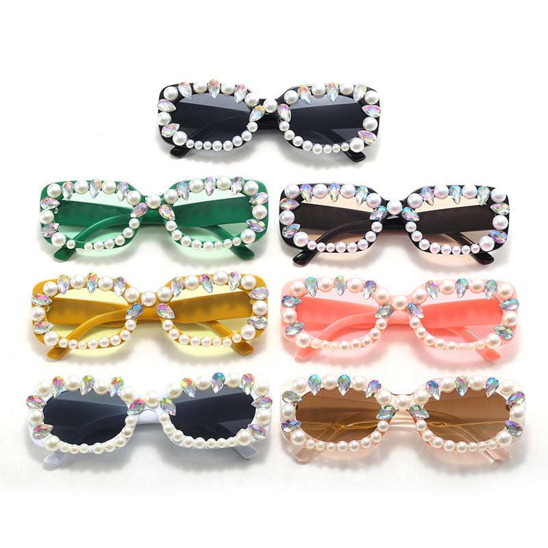Damen elegante Sonnenbrille mit Perlenschmuck Brehn