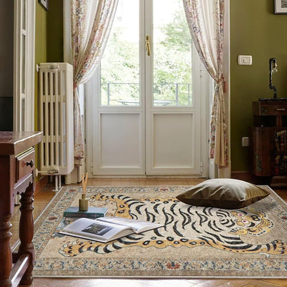 Künstlerischer Tigerprint Teppich Brehn