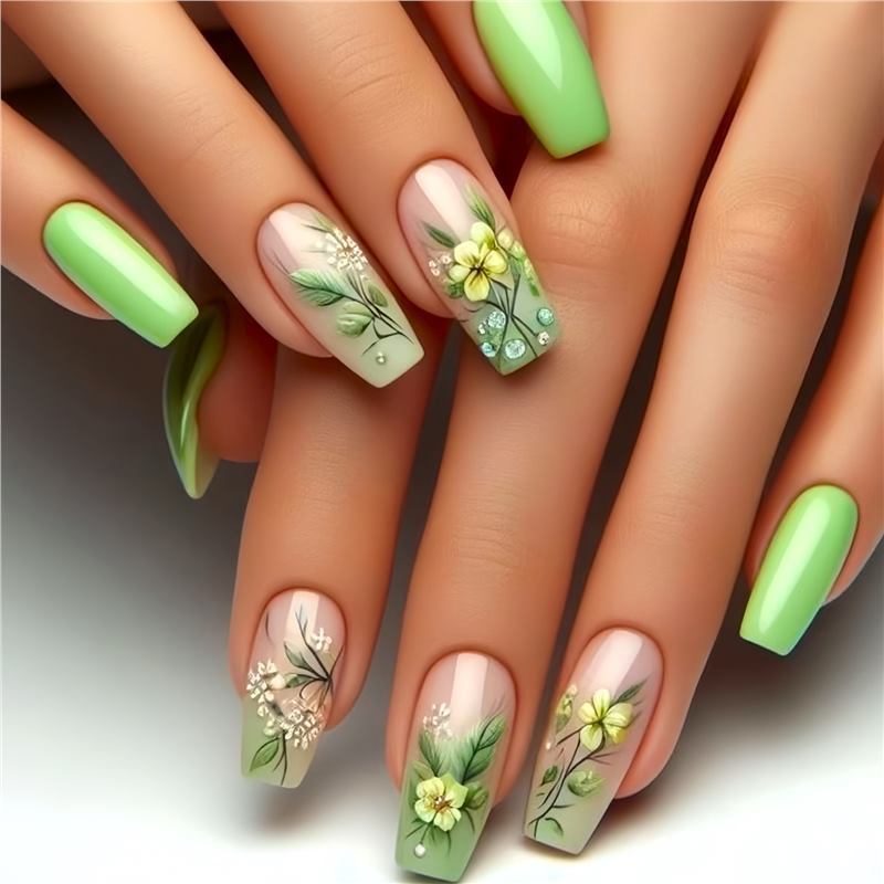 Künstlerisches Blumendesign Press-On Nägel Brehn 1788434359