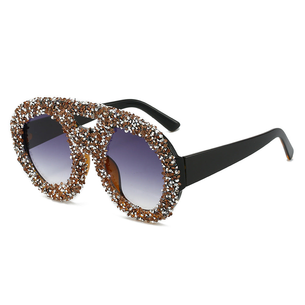 Damen modische Sonnenbrille mit glamourösem Strassrahmen Brehn