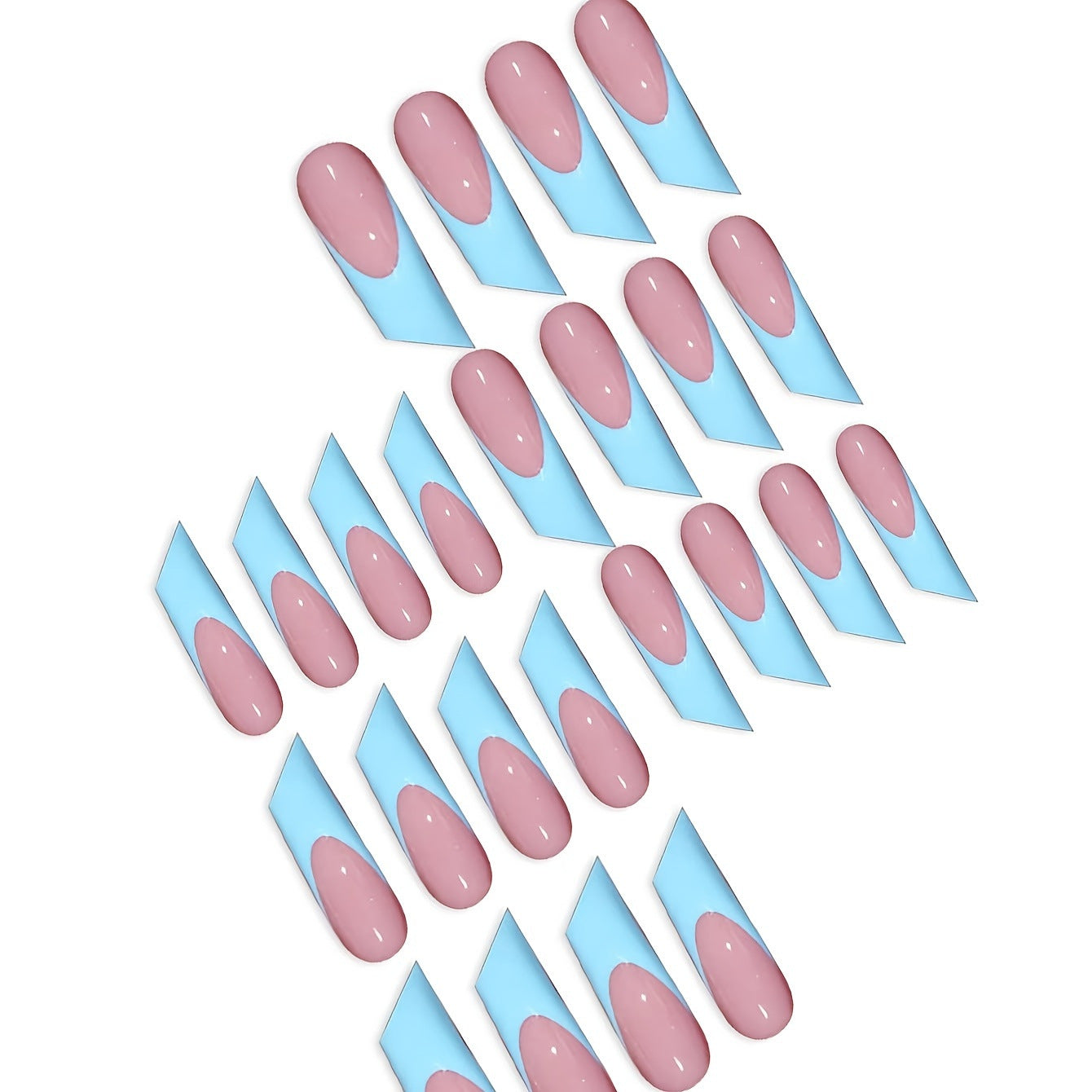 Moderne Geometrische Press-On Nagelkunst Brehn