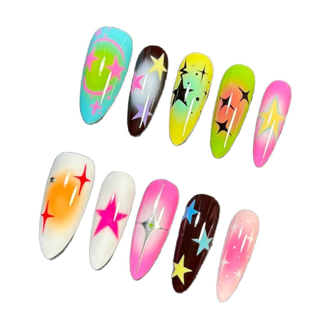 Glitzerstern-Themen Press-On Nagelkunst Set Brehn