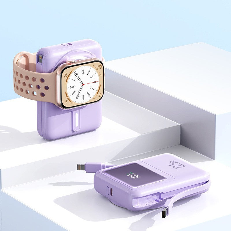 Tragbare Powerbank mit Integriertem Apple Watch Halterungsmechanismus und Schnellladefunktion Brehn