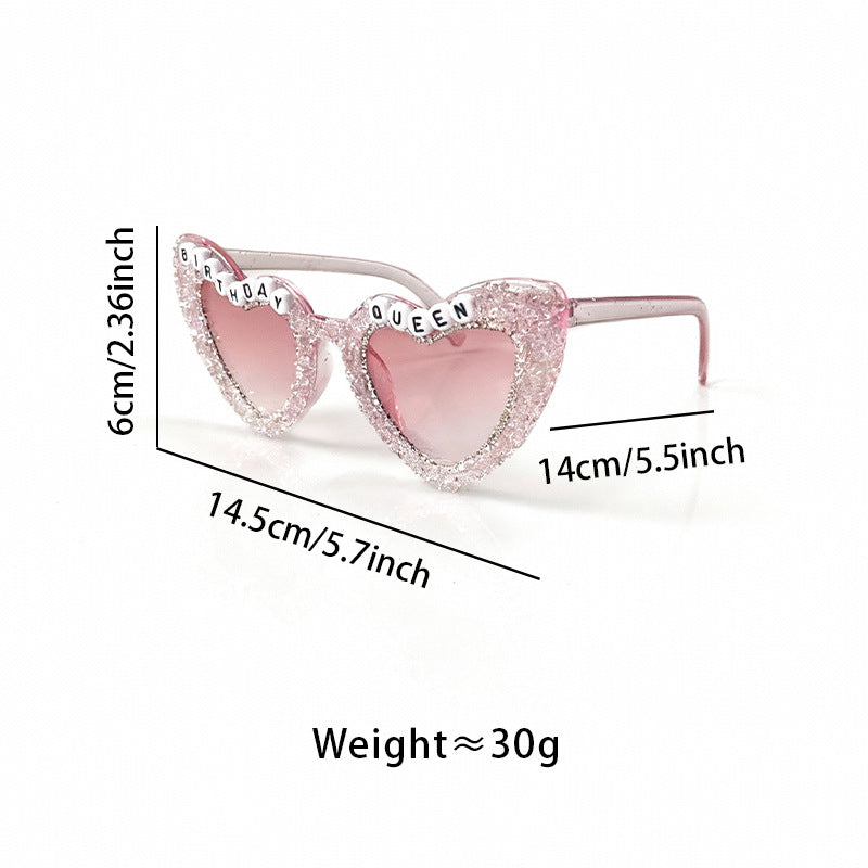 Rhinestone-beschmückte Herz-Sonnenbrille Brehn