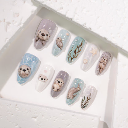 3D Tier-Themen Press-On Nagelkunst Set Brehn